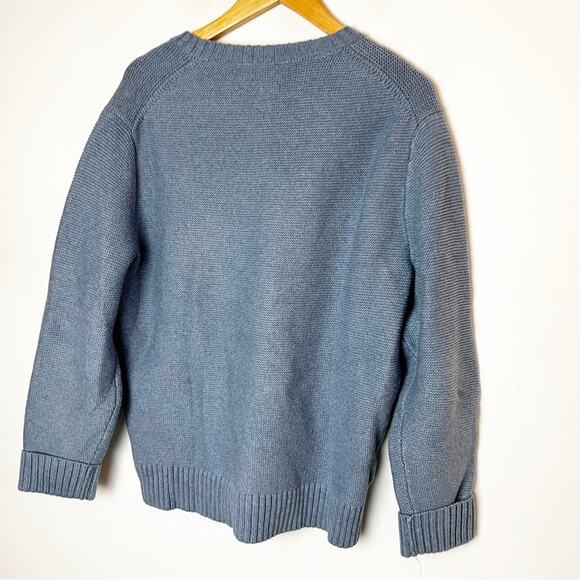 SZ L J. Crew Blue Thick Cotton Sweater - Picture 6 of 7